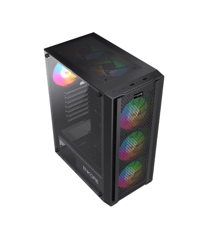 CASE ENK VIBRANT 5005, BLACK, 4 FAN, ARGB