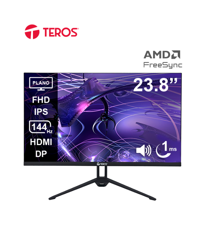 MONITOR TEROS TE-2417S 24" FHD, 144HZ, 1MS, IPS, Parlantes