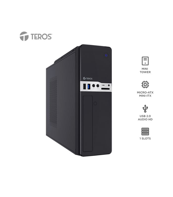 CASE TEROS SLIM TE1032S 250 W, USB 3.2 / USB 2.0, AUDIO HD, DVD