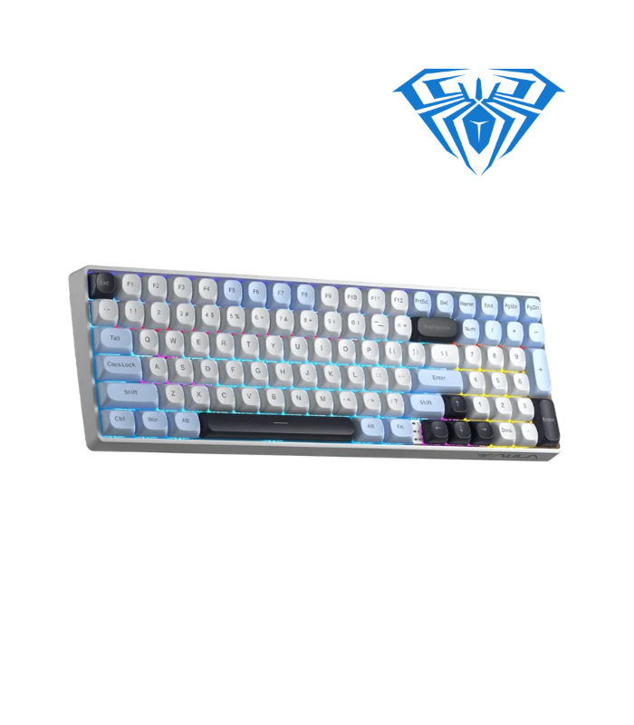 TECLADO AULA S100 PRO INALAMBRICO, MECANICO SWITCH BROWN, LIGHT BLUE/WHITE/BLACK PURPLE INLGES