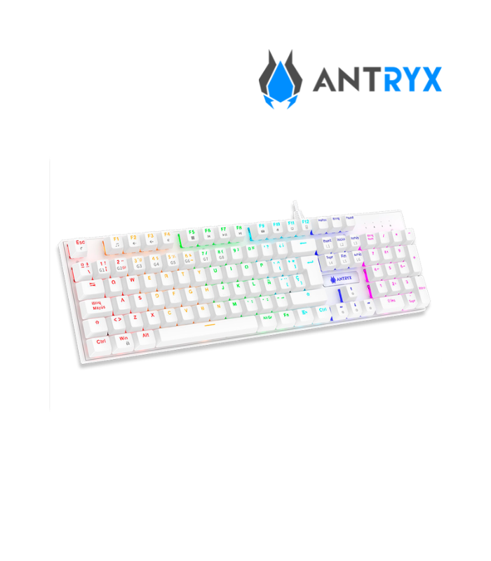 KIT GAMING ANTRYX GC-3100 WHITE, TECLADO MECANICO SWITCH RED + MOUSE