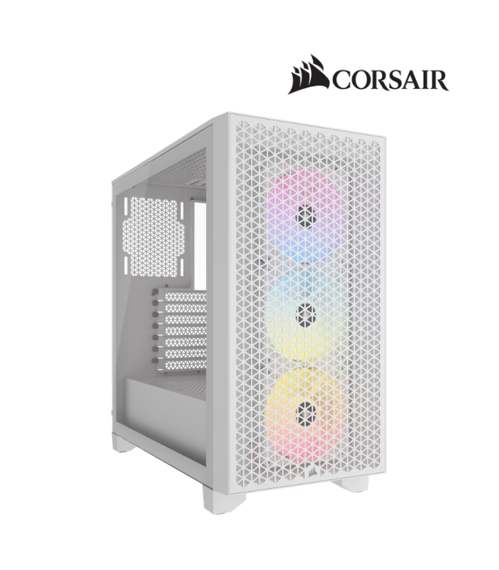 CASE CORSAIR 3000D AIRFLOW, RGB, S/F, VIDRIO TEMPLADO, USB 3.2, WHITE