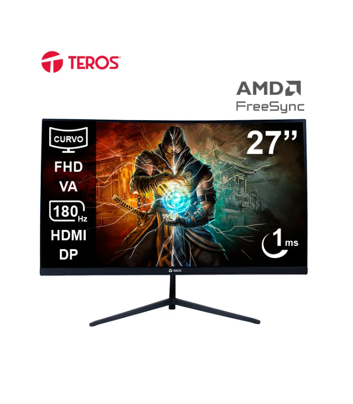 MONITOR GAMER TEROS TE-2787G 27 CURVO FHD 180HZ 1MS HMDI-DP VA