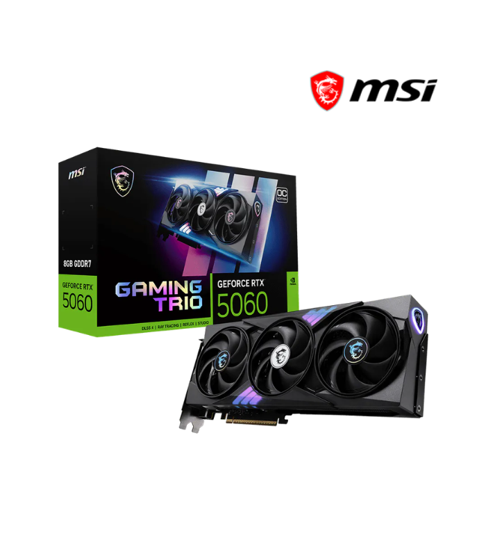TARJETA DE VIDEO MSI RTX 5060 8GB GDDR7 128BITS GAMING TRIO OC