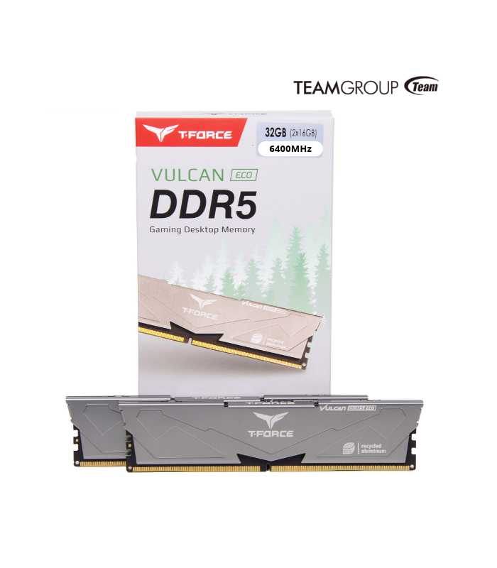 MEMORIA RAM TEAMGROUP VULCAN ECO 32GB (2X16GB) DDR5 6400MHZ