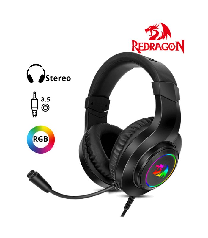 AUDIFONO GAMER REDRAGON HYLAS (H260RGB), MICROFONO OMNIDIRECCIONAL, RGB, BLACK