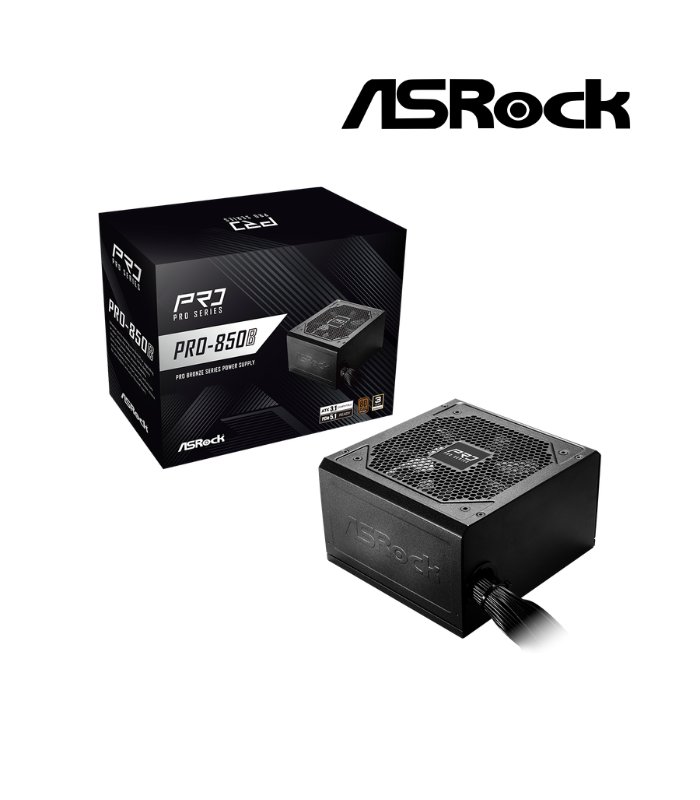 FUENTE DE PODER ASROCK PRO-850B, 850W, ATX, 80 PLUS BRONZE