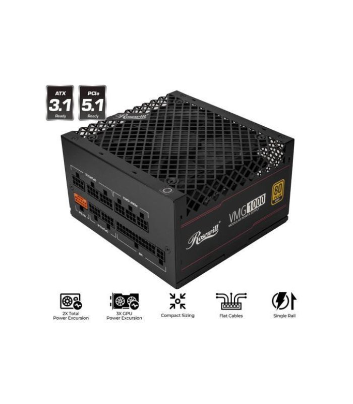 FUENTE DE PODER ROSEWILL VMG 1000W 80+ GOLD, ATX 3.0 Y 3.1, PCIe 5.1
