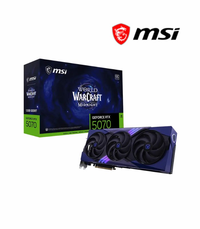 GRAFICA MSI RTX 5070 12GB WORLD WARCRAFT MIDNICHT VOID OC , DLSS, GDDR7