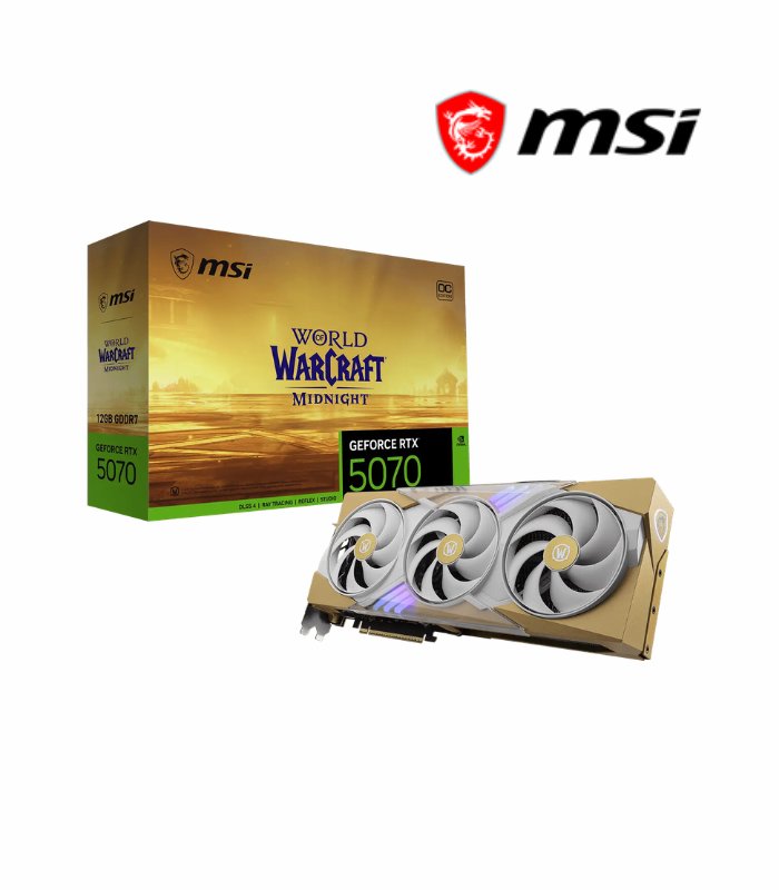 GRAFICA MSI RTX 5070 12GB WORLD WARCRAFT MIDNIGHT LIGHT EDITION OC , DLSS, GDDR7