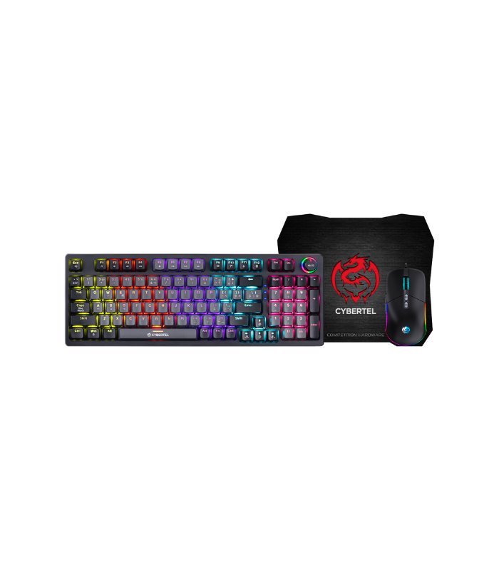 KIT GAMER MECANICO STRIKER GT1802B TECLADO + MOUSE + MOUSE PAD, GRAY