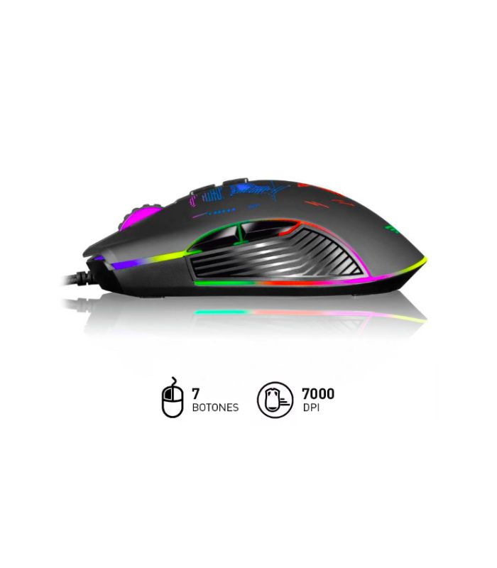 MOUSE GAMER MICRONICS MIC GM859 ANONIMUS 7 BOTONES RGB