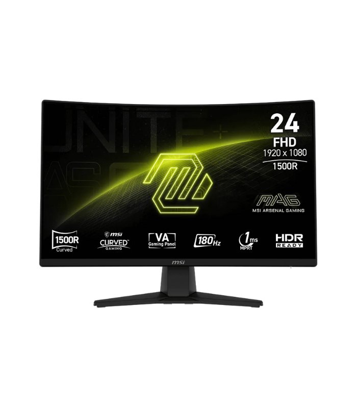 MONITOR GAMER MSI MAG 242C, 24" CURVO, 180Hz, 1MS, HDMI DP, ADAPTIVE SYNC, 1920x1080