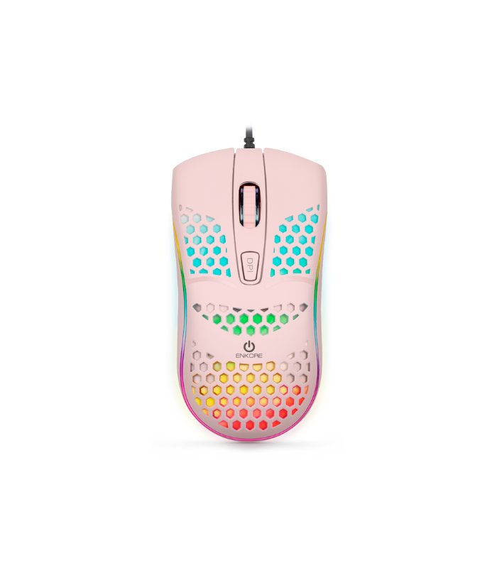 MOUSE GAMER GEOX EKM-121 USB LUCES LED RGB PINK
