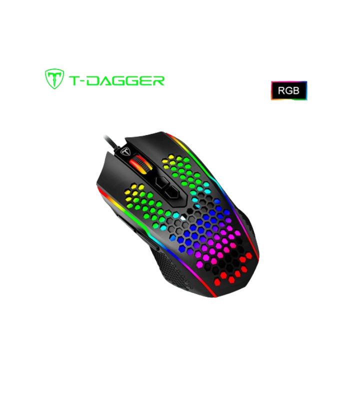 MOUSE T-DAGGER IMPERIAL BLACK GAMING V3 7,200 DPI USB