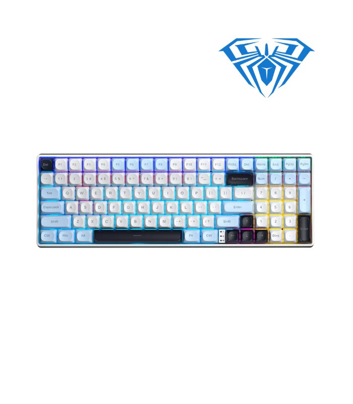 TECLADO AULA S100 PRO INALAMBRICO, MECANICO SWITCH BROWN, LIGHT BLUE/WHITE/BLACK PURPLE INLGES