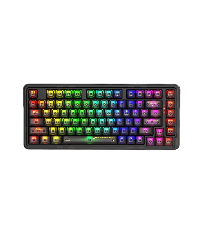 TECLADO REDRAGON ELF PRO K649CTB, INALAMBRICO, SW-CRYSTAL, RGB BLACK, INGLES
