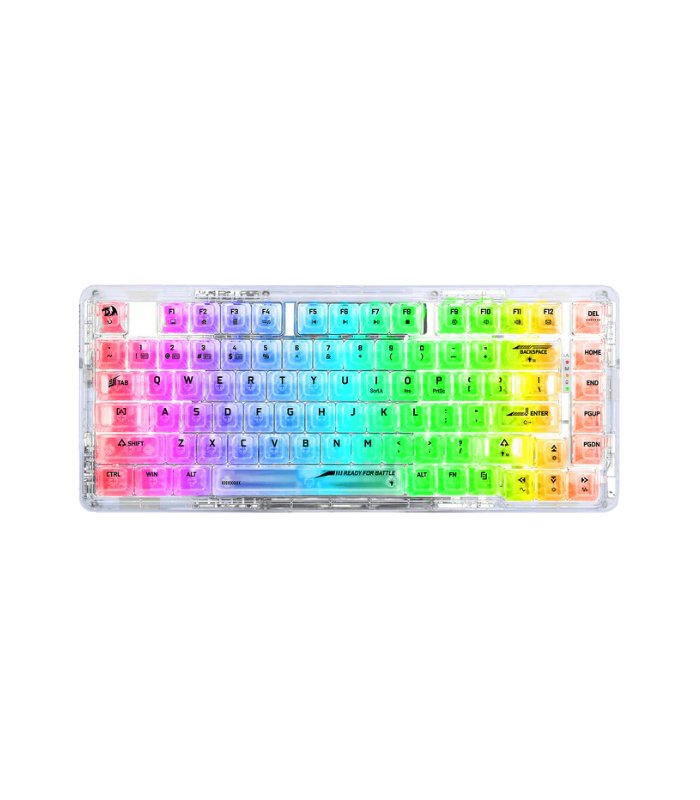 TECLADO REDRAGON ELF PRO K649CT, INALAMBRICO, SW-CRYSTAL, RGB, WHITE, INGLES